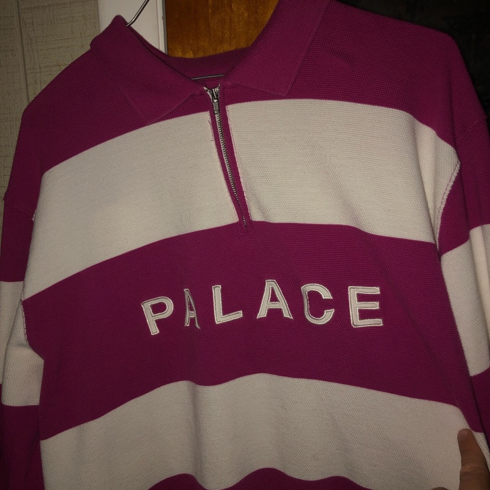 palace j stripe long sleeve polo
